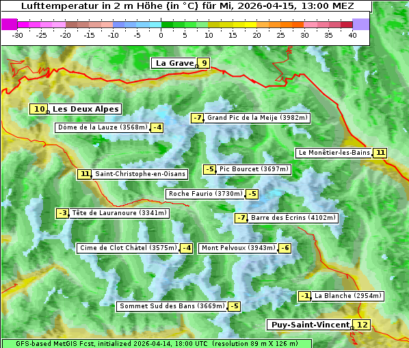 Temperatur, 15. 4. 2026