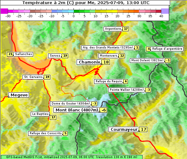 Temperatur, 9. 7. 2025
