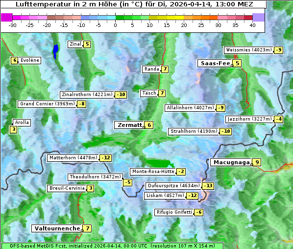 Temperatur, 14. 4. 2026