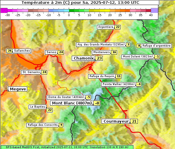 Temperatur, 12. 7. 2025