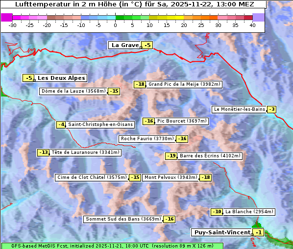 Temperatur, 22. 11. 2025