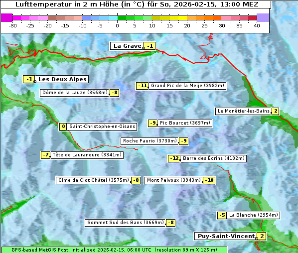 Temperatur, 15. 2. 2026