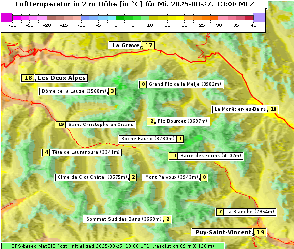 Temperatur, 27. 8. 2025