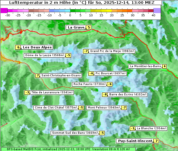 Temperatur, 14. 12. 2025