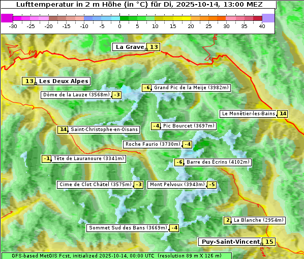 Temperatur, 14. 10. 2025