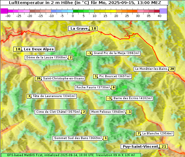 Temperatur, 15. 9. 2025