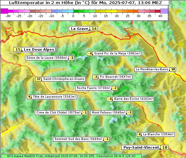 Temperatur, 7. 7. 2025