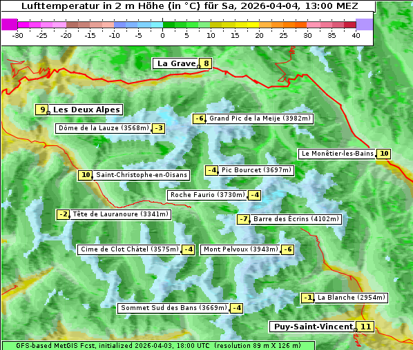 Temperatur, 4. 4. 2026