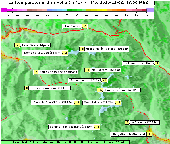 Temperatur, 8. 12. 2025