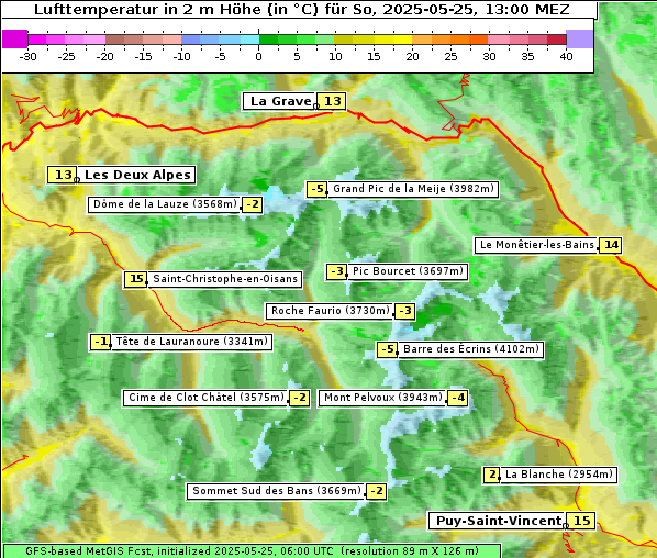 Temperatur, 25. 5. 2025