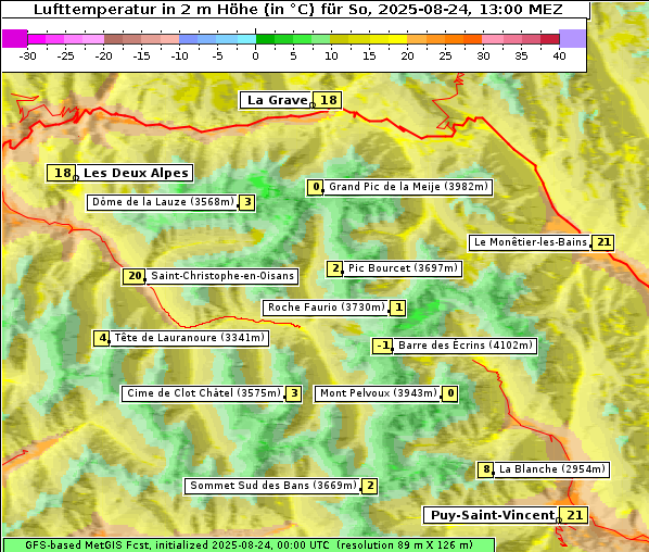 Temperatur, 24. 8. 2025