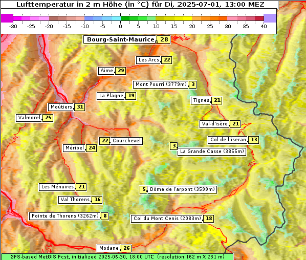 Temperatur, 1. 7. 2025