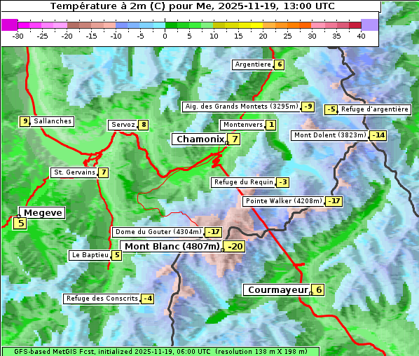 Temperatur, 19. 11. 2025