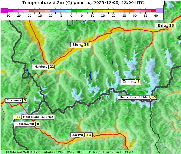 Temperatur, 8. 12. 2025