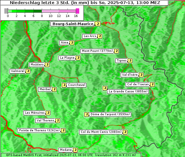 Niederschlag, 13. 7. 2025