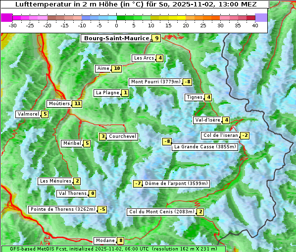 Temperatur, 2. 11. 2025