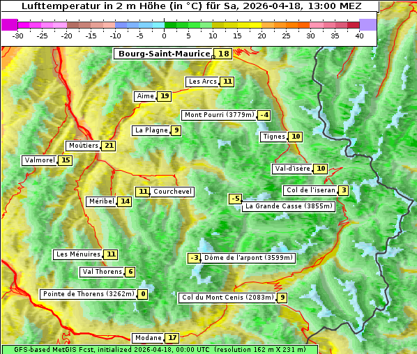 Temperatur, 18. 4. 2026