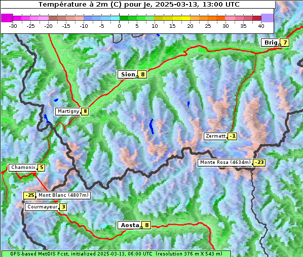 Temperatur, 13. 3. 2025