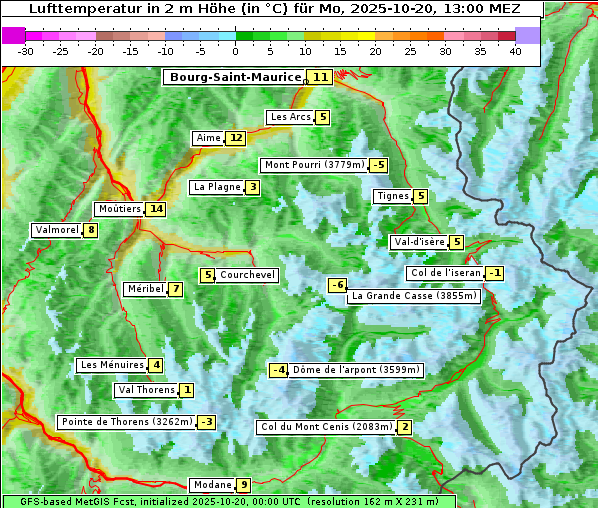 Temperatur, 20. 10. 2025