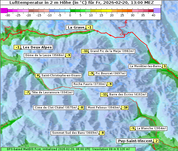 Temperatur, 20. 2. 2026