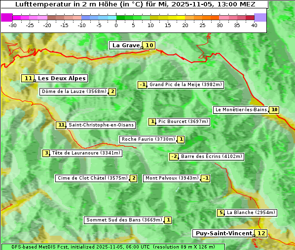 Temperatur, 5. 11. 2025