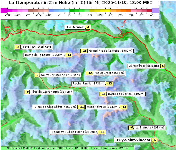Temperatur, 19. 11. 2025