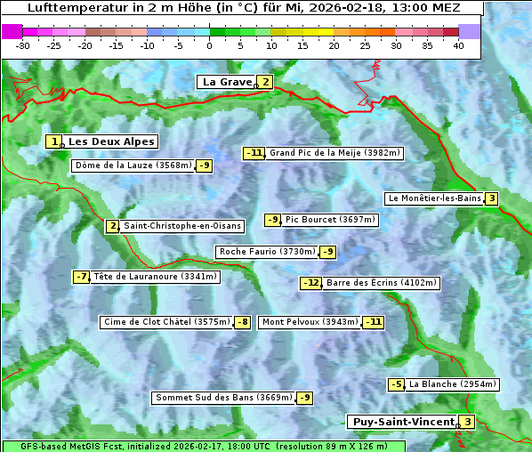 Temperatur, 18. 2. 2026