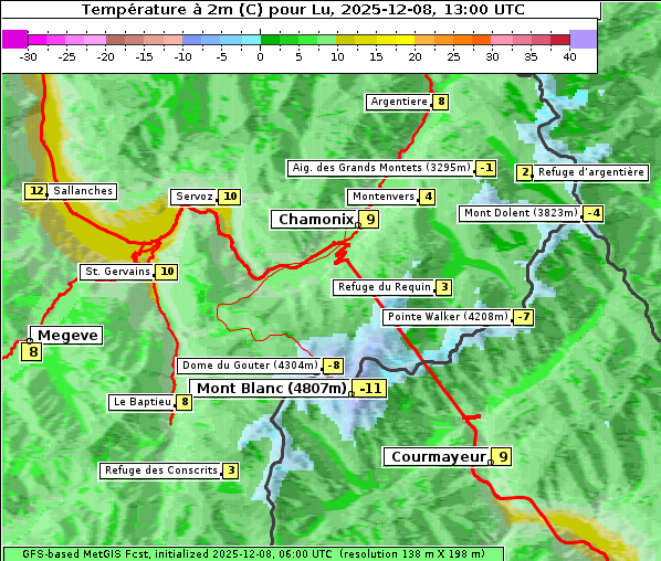 Temperatur, 8. 12. 2025