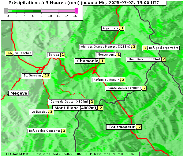 Niederschlag, 2. 7. 2025