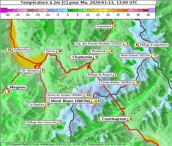 Temperatur, 13. 1. 2026