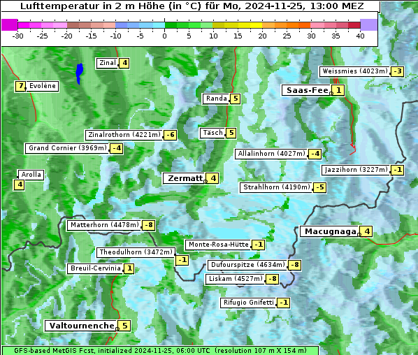 Temperatur, 25. 11. 2024