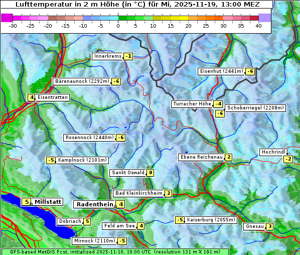 Temperatur, 19. 11. 2025