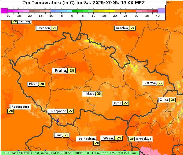 Temperatur, 5. 7. 2025