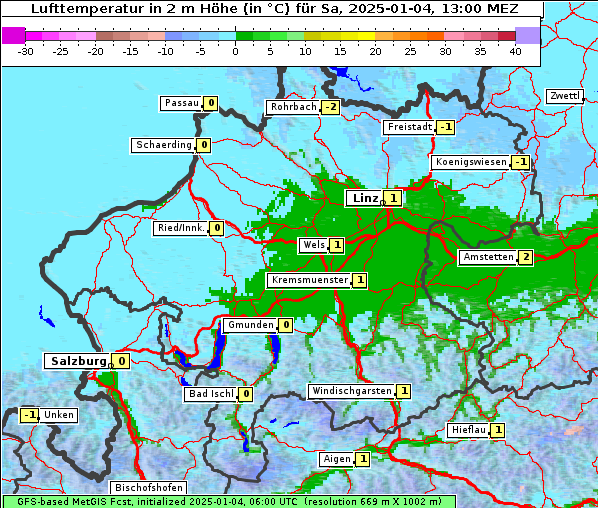 Temperatur, 4. 1. 2025