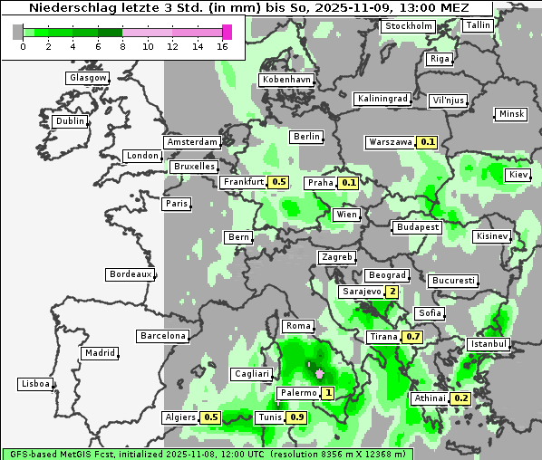 Niederschlag, 9. 11. 2025
