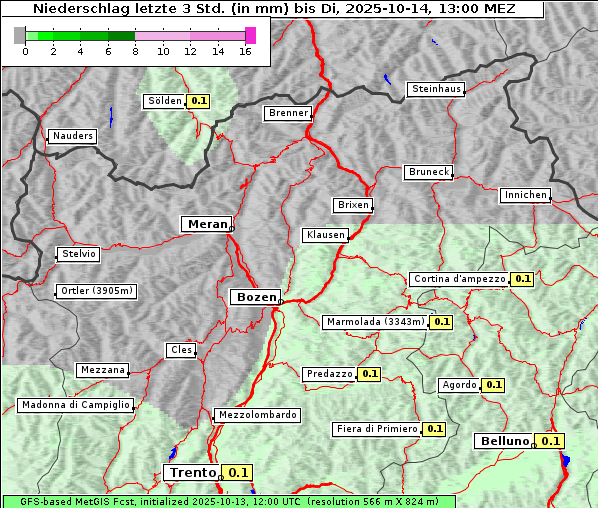 Niederschlag, 14. 10. 2025