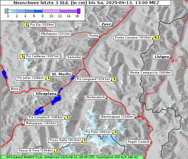 Neuschnee, 13. 9. 2025