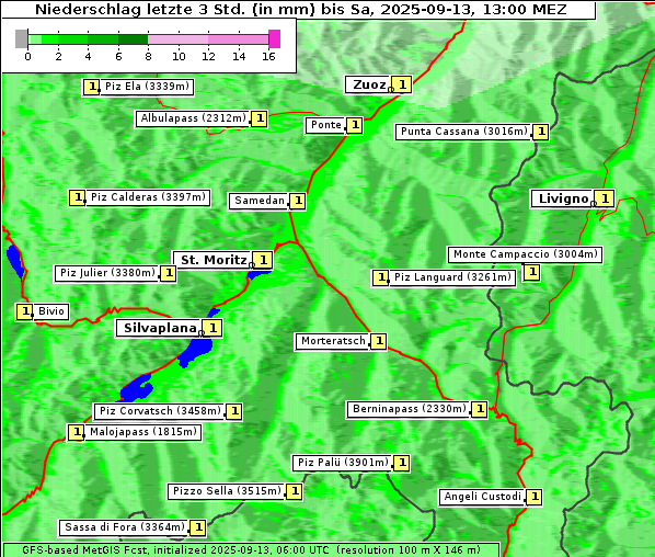 Niederschlag, 13. 9. 2025