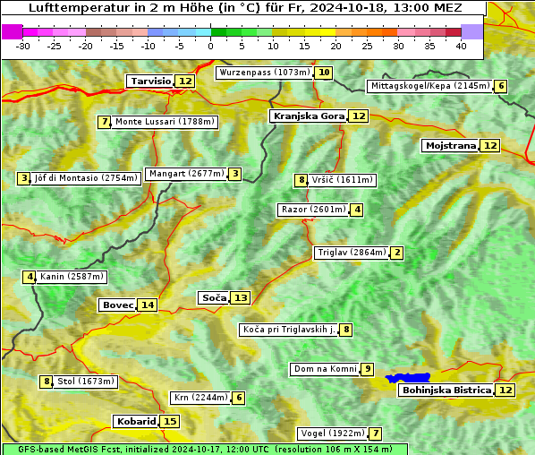 Temperatur, 18. 10. 2024