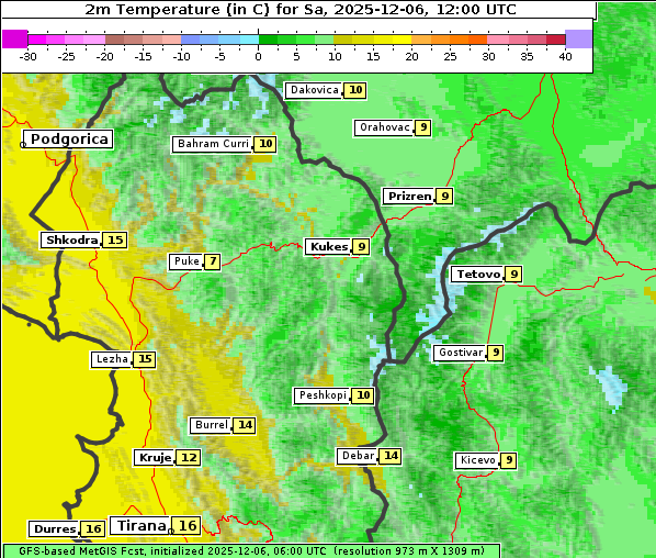 Temperatur, 6. 12. 2025