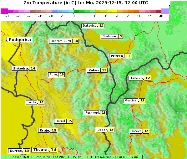 Temperatur, 15. 12. 2025