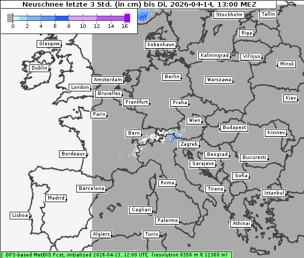 Neuschnee, 14. 4. 2026