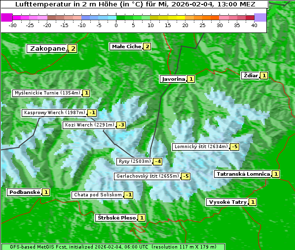 Temperatur, 4. 2. 2026