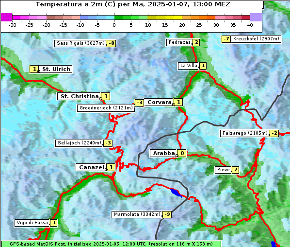 Temperatur, 7. 1. 2025