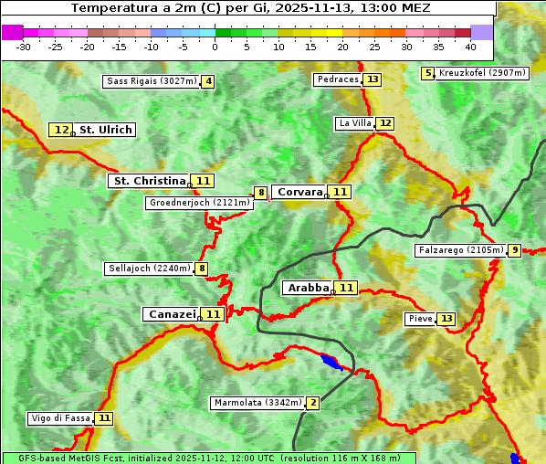 Temperatur, 13. 11. 2025