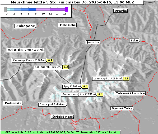 Neuschnee, 16. 4. 2026