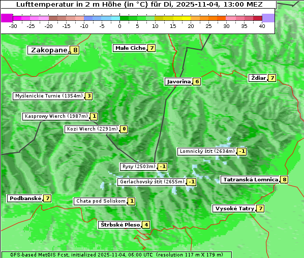 Temperatur, 4. 11. 2025