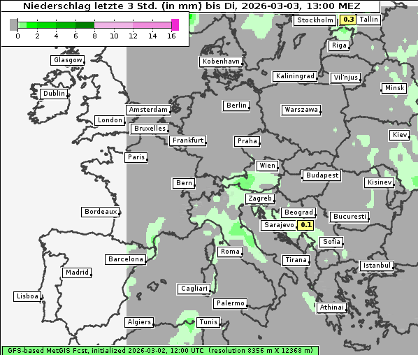 Niederschlag, 3. 3. 2026