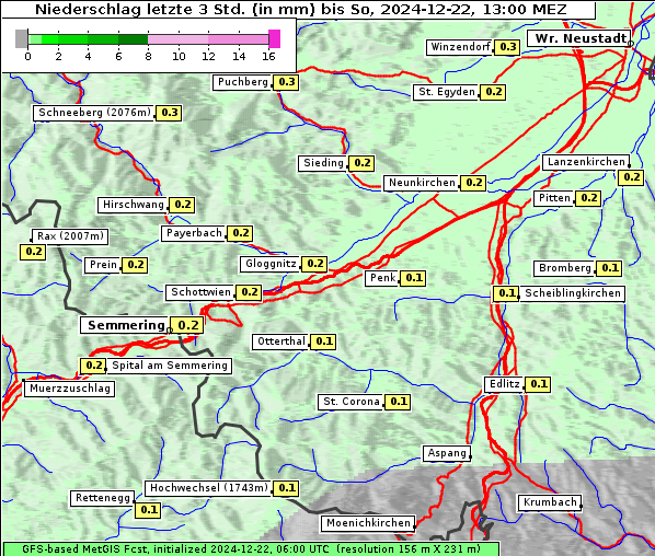 Niederschlag, 22. 12. 2024