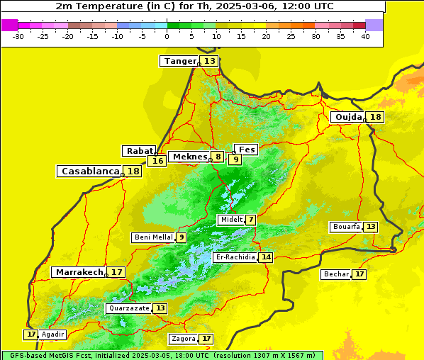 Temperatur, 6. 3. 2025